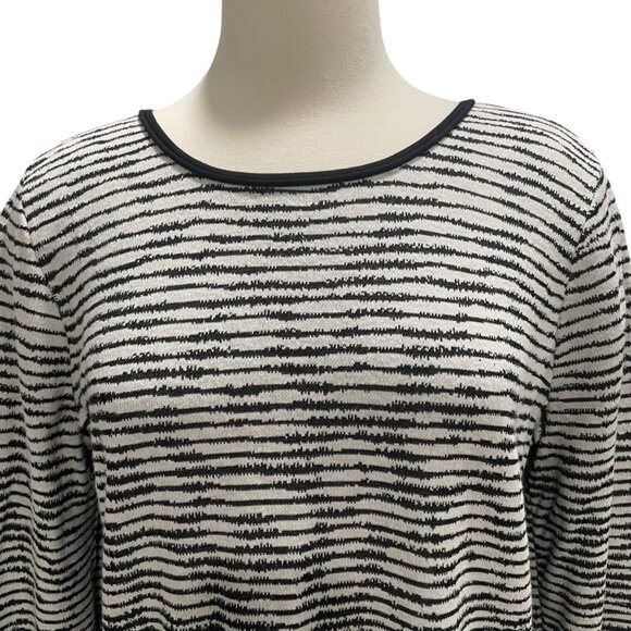 Zozo Womens XL Striped Long Sleeve Button Detail Sweater Casual Lightweight Fall - Picture 10 of 11